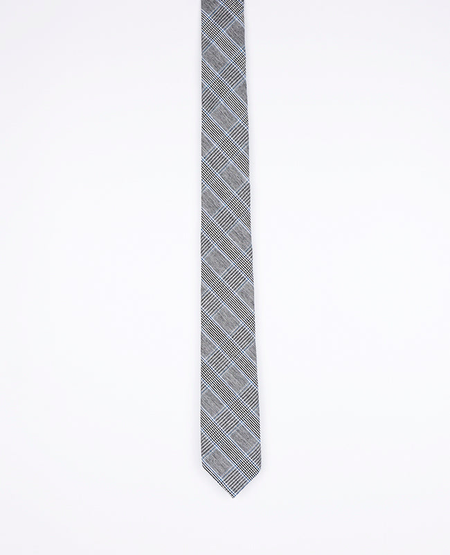 Krawatte Tartan Grau n°1 Herren aus Baumwolle | Marcel - Unipap's