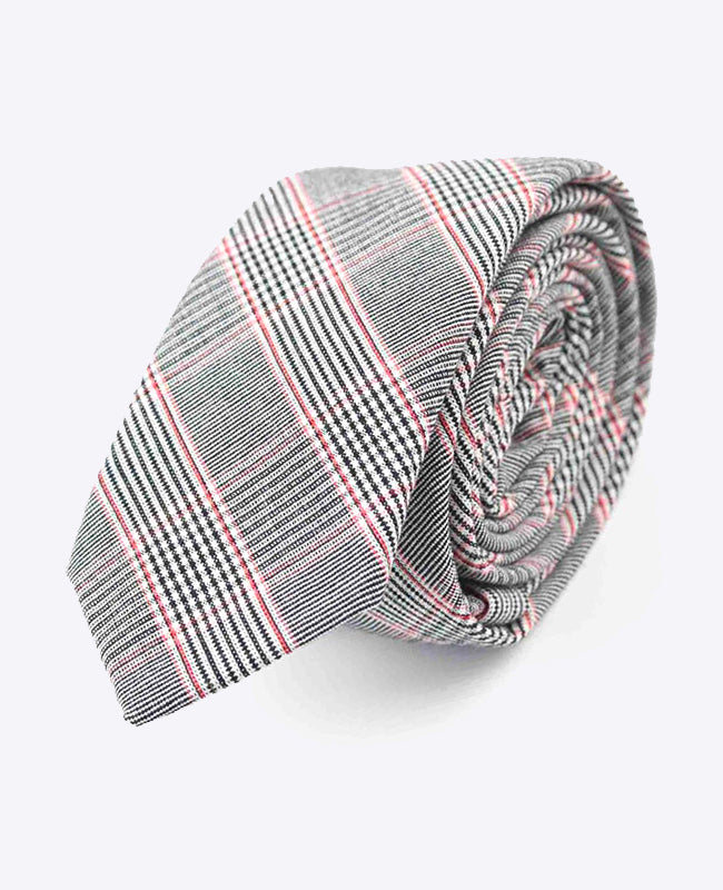 Krawatte Tartan Grau n°2 Herren aus Baumwolle | Marcel - Unipap's