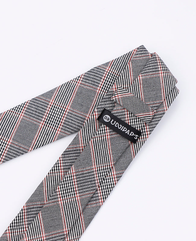 Krawatte Tartan Grau n°2 Herren aus Baumwolle | Marcel - Unipap's