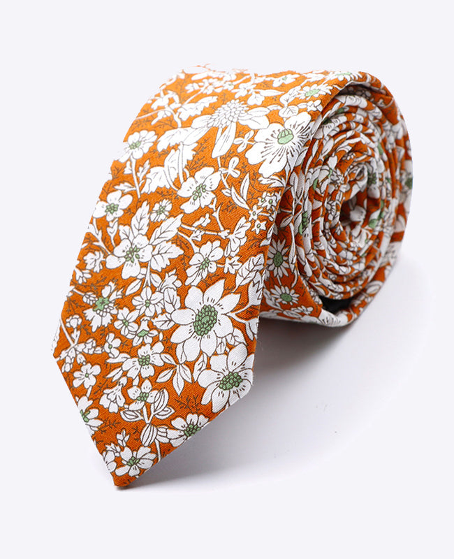 Krawatte Liberty Orange Herren aus Baumwolle 