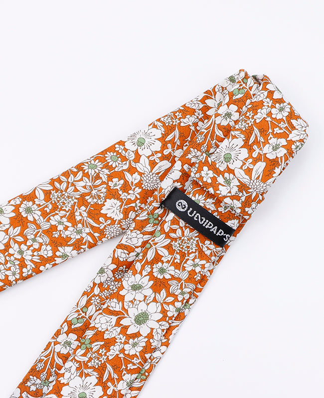 Krawatte Liberty Orange Herren aus Baumwolle | Clovis - Unipap's