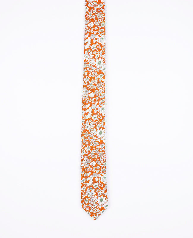 Krawatte Liberty Orange Herren aus Baumwolle | Clovis - Unipap's