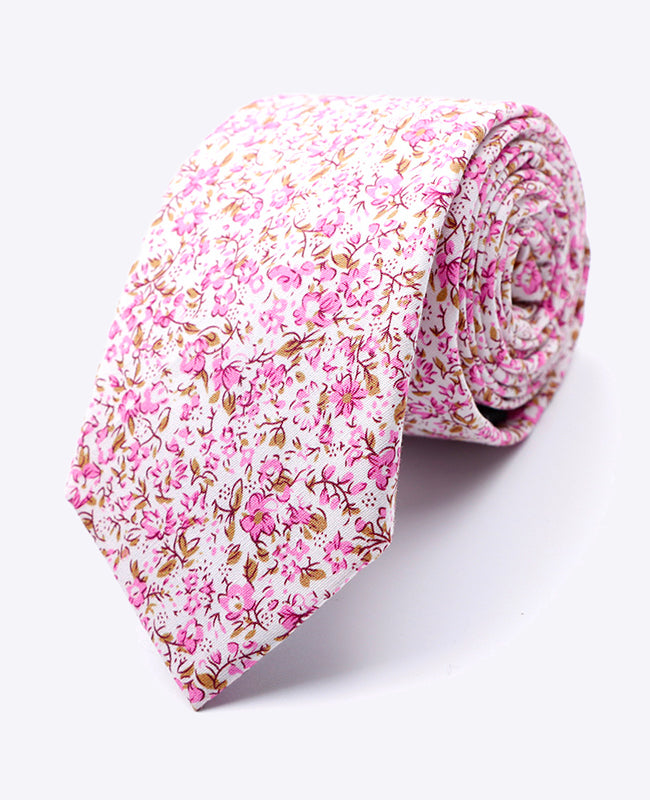 Krawatte Liberty Rosa n°4 Herren aus Baumwolle | Gaspard - Unipap's