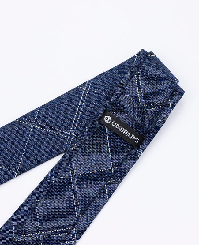 Krawatte Tartan Blau Herren aus Baumwolle 
