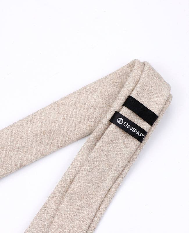 Krawatte Beige n°2 Herren aus Wolle | Claude - Unipap's