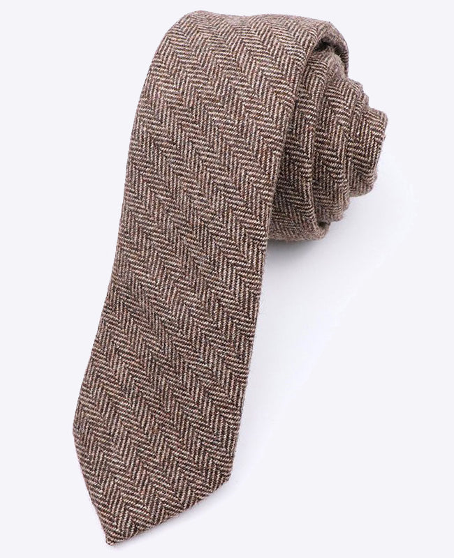 Krawatte Tartan Grau Nr. 12 Herren aus Wolle «Norbert»