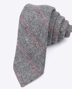 Krawatte Tartan Grau n°4 Herren Wolle | Norbert - Unipap's