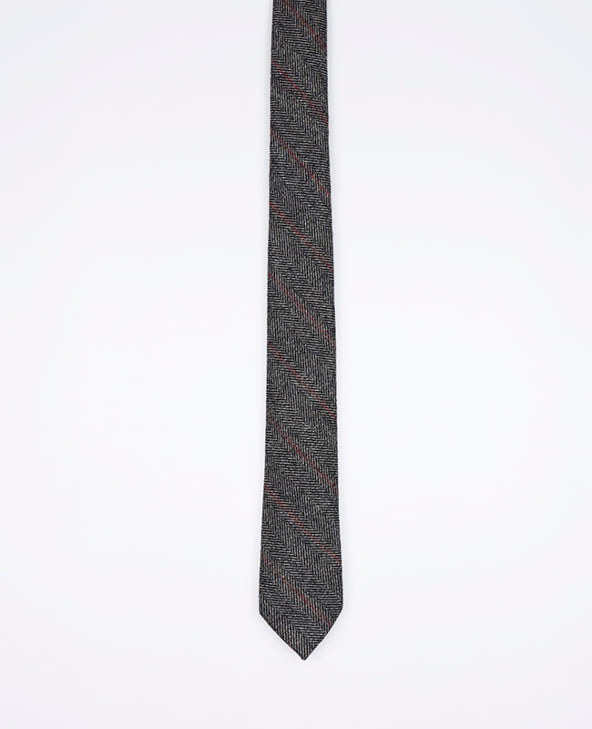 Krawatte Tartan Grau n°4 Herren Wolle | Norbert - Unipap's