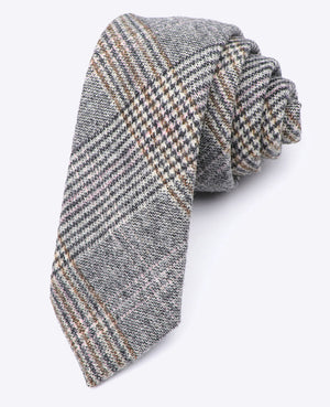 Krawatte Tartan Grau Nr. 7 Herren aus Wolle | Norbert - Unipap's