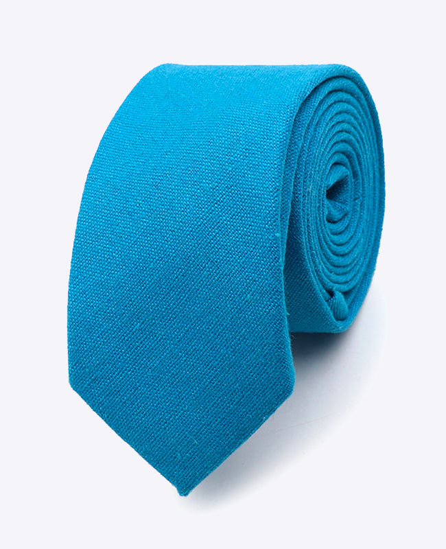 Krawatte Blau n°3 Herren Leinen | Basile - Unipap's