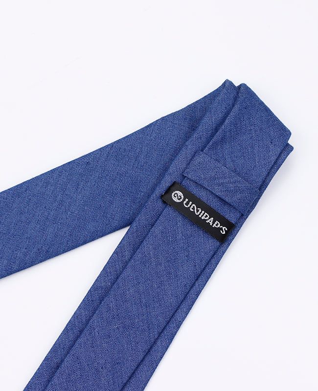 Krawatte Blau Nr. 4 für Herren aus Baumwolle 