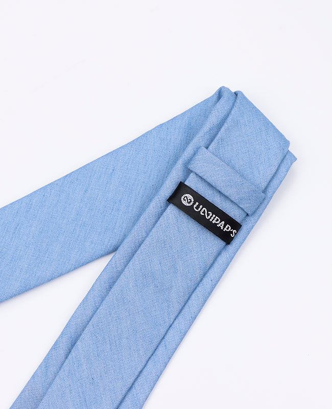 Krawatte Blau Nr. 6 für Herren aus Baumwolle 