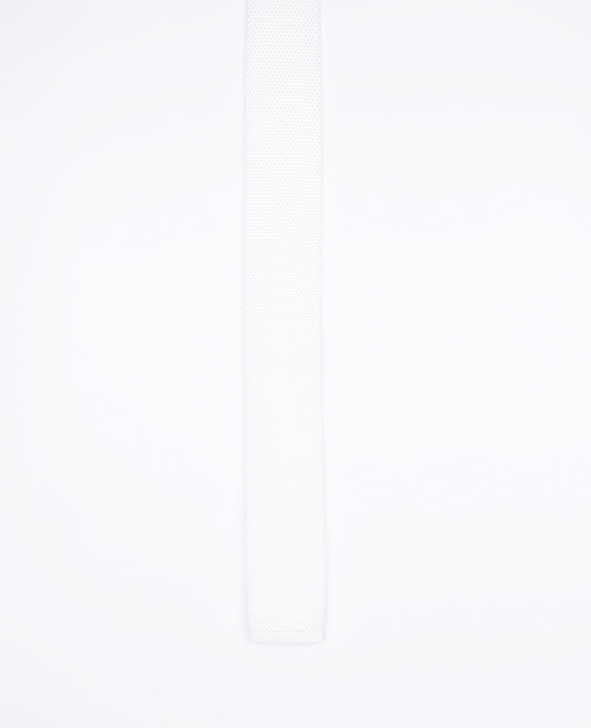 Cravate Blanc Homme en Tricot «Léon»