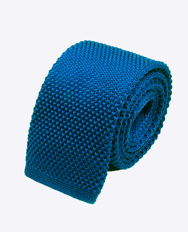 Krawatte Blau n°4 Herren aus Strick «Léon»