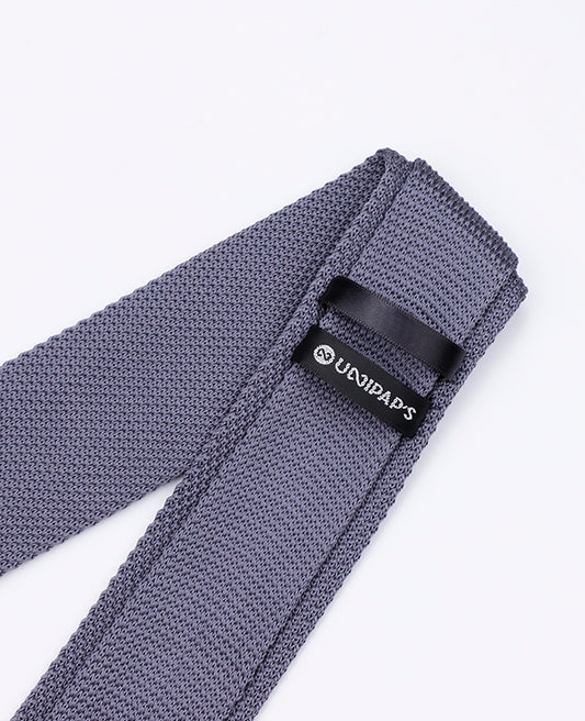 Cravate Gris Homme en Tricot «Léon»