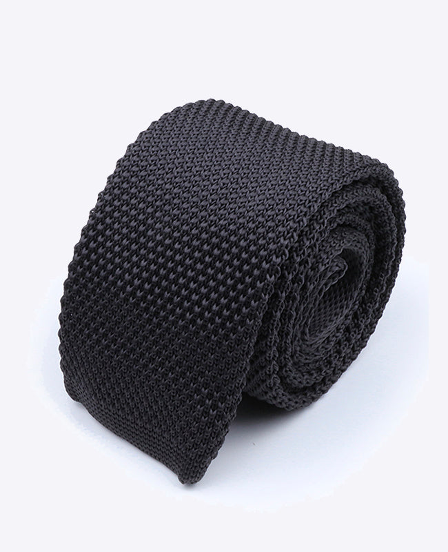Schwarze Strickkrawatte für Herren «Léon»