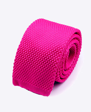 Krawatte Rosa n°1 Herren aus Strick «Léon»