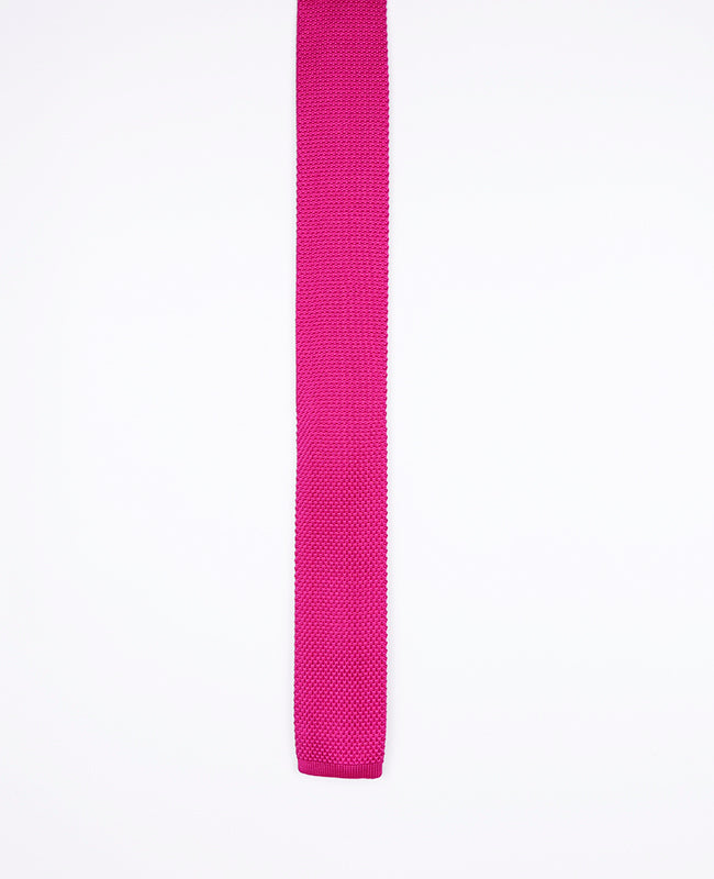 Krawatte Rosa n°1 aus Strick «Léon»