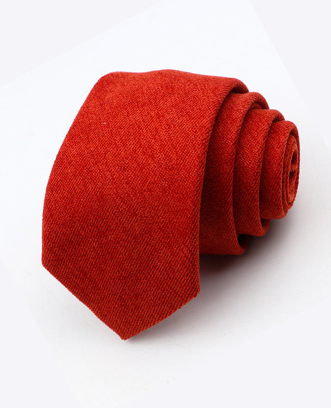 Krawatte Terracotta Nr. 2 Herren in Samt-Optik «Simon»