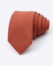 Krawatte Terracotta n°3 Herren in Samt-Optik «Simon»