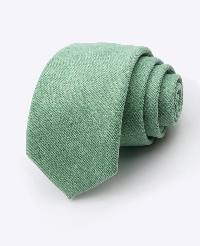 Cravate Vert n°2 Homme en Effet Velours «Simon»