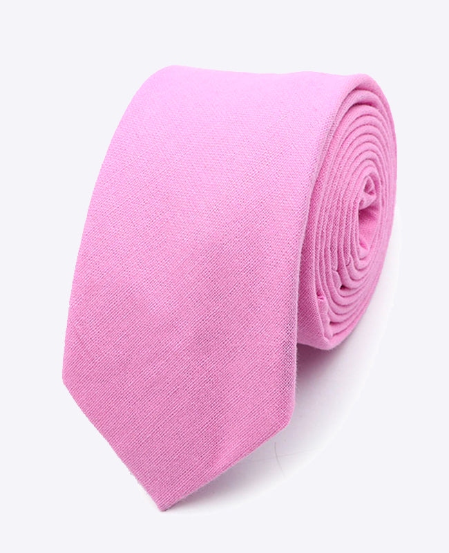 Krawatte Rosa n°4 Herren aus Baumwolle «Edgard»