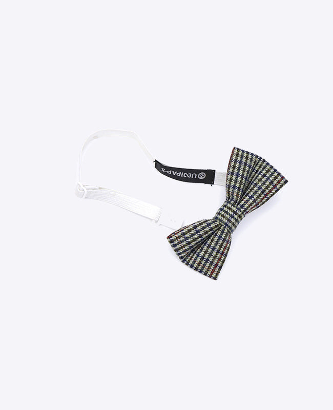 Fliege Tartan Grau Nr. 9 Kinder aus Wolle | Nobert - Unipap's