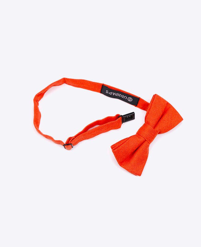 Fliege Orange Nr. 1 Kinder aus Leinen