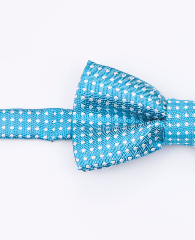 Blaue Fliege Nr. 4 mit Punkten für Kinder aus Polyester | Louis - Unipap's