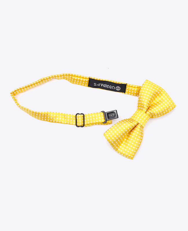 Gelbe Fliege n°1 mit Punkten für Kinder aus Polyester | Louis - Unipap's