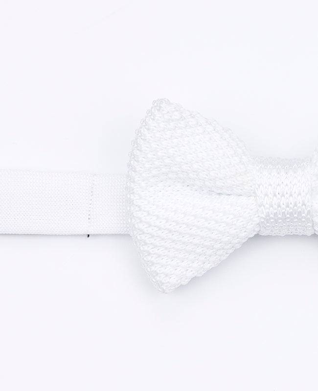 Weiße Strickfliege für Kinder «Léon»