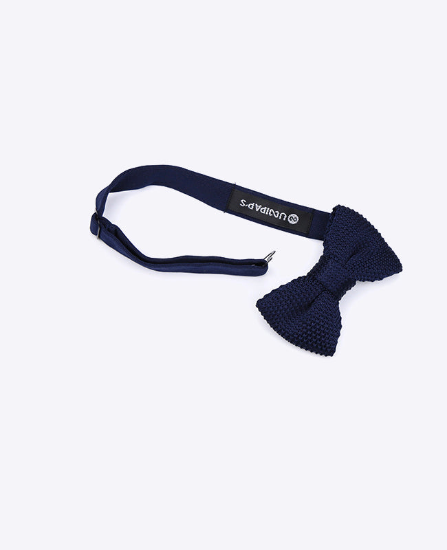 Blaue Strick-Fliege Nr. 2 für Kinder «Léon»