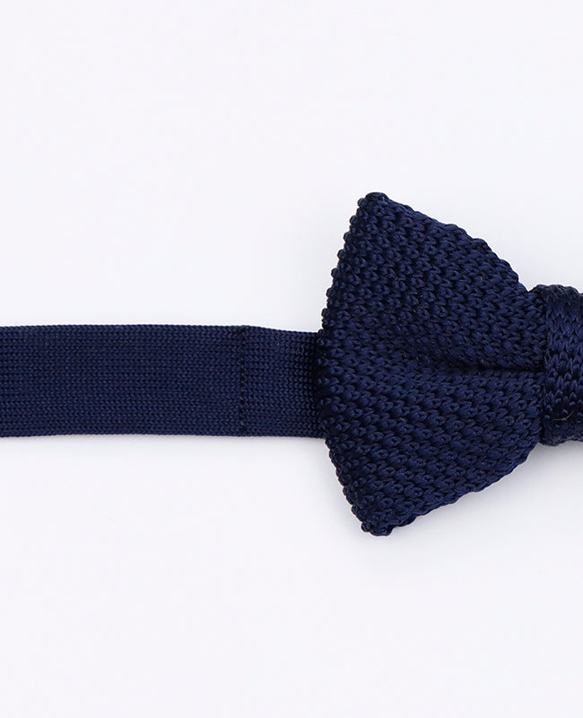 Blaue Kinder-Fliege n°2 aus Strick «Léon»