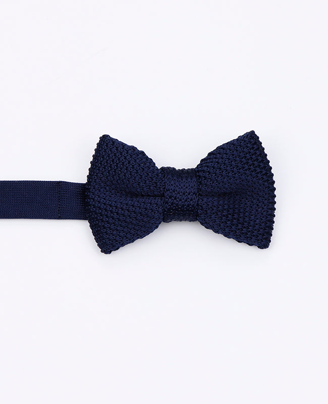 Blaue Kinder-Fliege n°2 aus Strick «Léon»