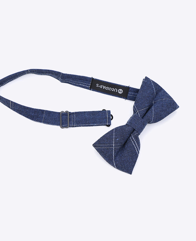 Fliege Tartan Blau Herren aus Baumwolle 