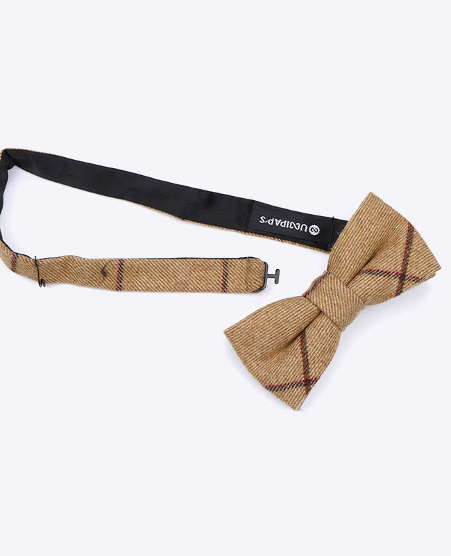 Fliege Tartan Braun Nr. 1 Herren Wolle 