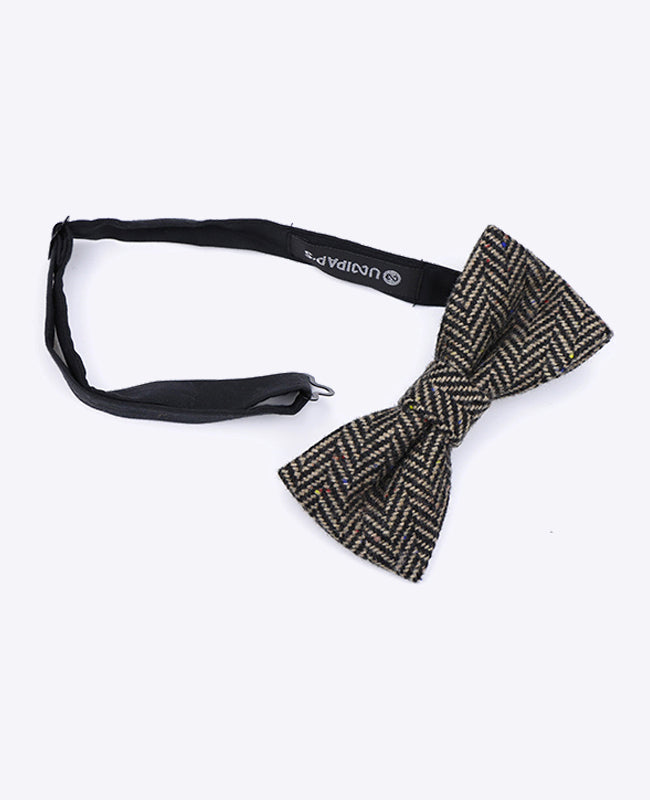 Fliege Tartan Grau Nr. 2 Herren Wolle 