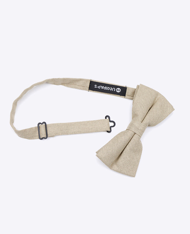 Fliegen Beige n°2 Vater & Sohn aus Leinen «Basile»