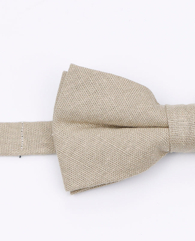 Fliegen Beige Nr. 2 Vater & Sohn Leinen «Basile»