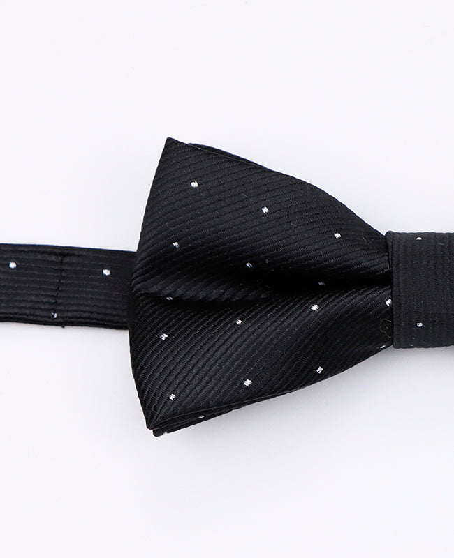 Fliege Schwarz mit Tupfen aus Polyester «Georges»