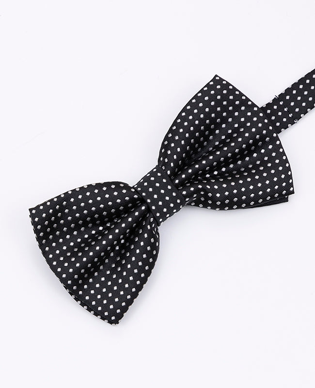 Schwarze Fliege n°2 mit Punkten für Herren aus Polyester | Louis - Unipap's