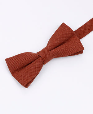 Fliege + Einstecktuch Terracotta Herren aus Baumwolle «Edgard»