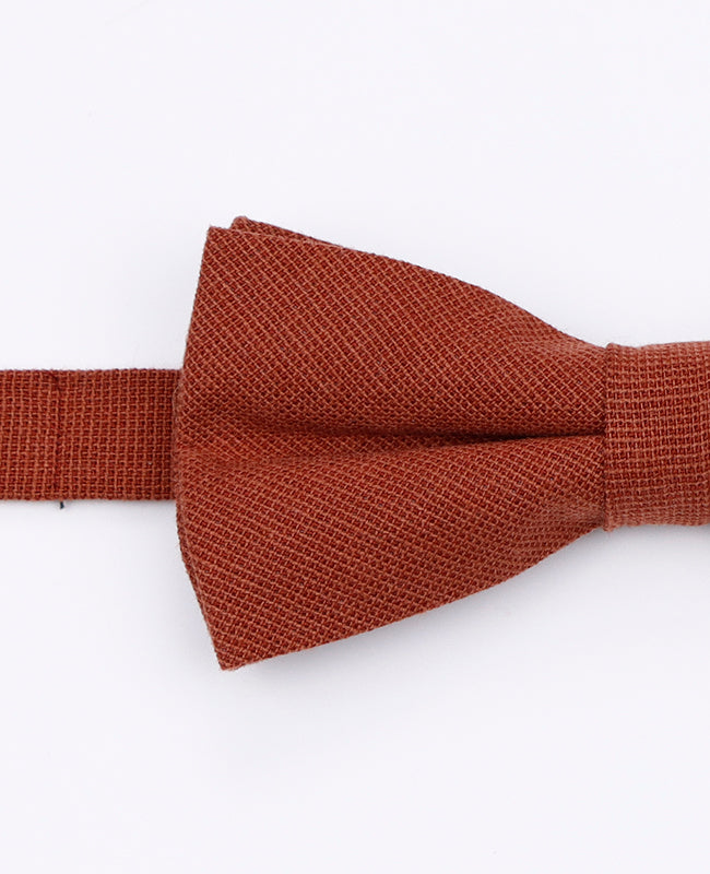 Fliege + Einstecktuch Terracotta Herren aus Baumwolle «Edgard»