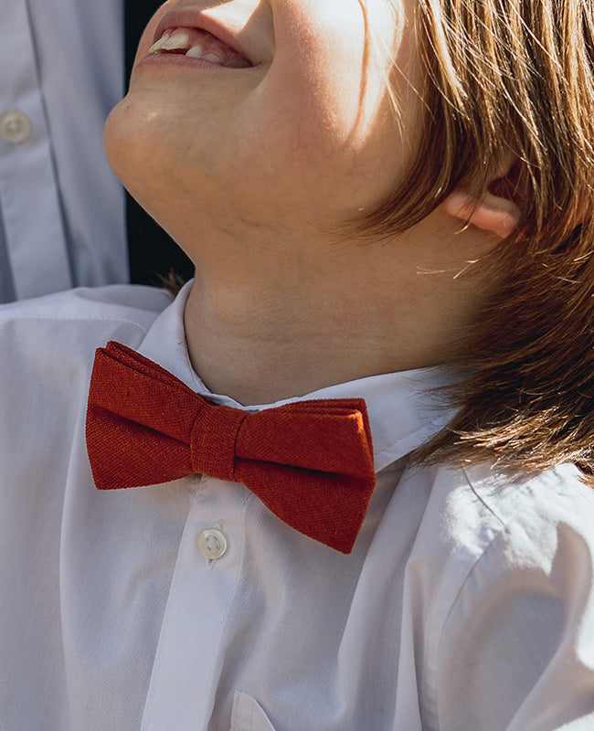 Noeud Papillon Terracotta n°1 Enfant en Effet Velours «Simon»