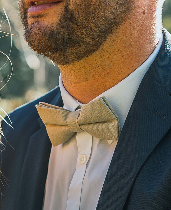 Fliege Beige Nr. 2 Kinder Leinen «Basile»