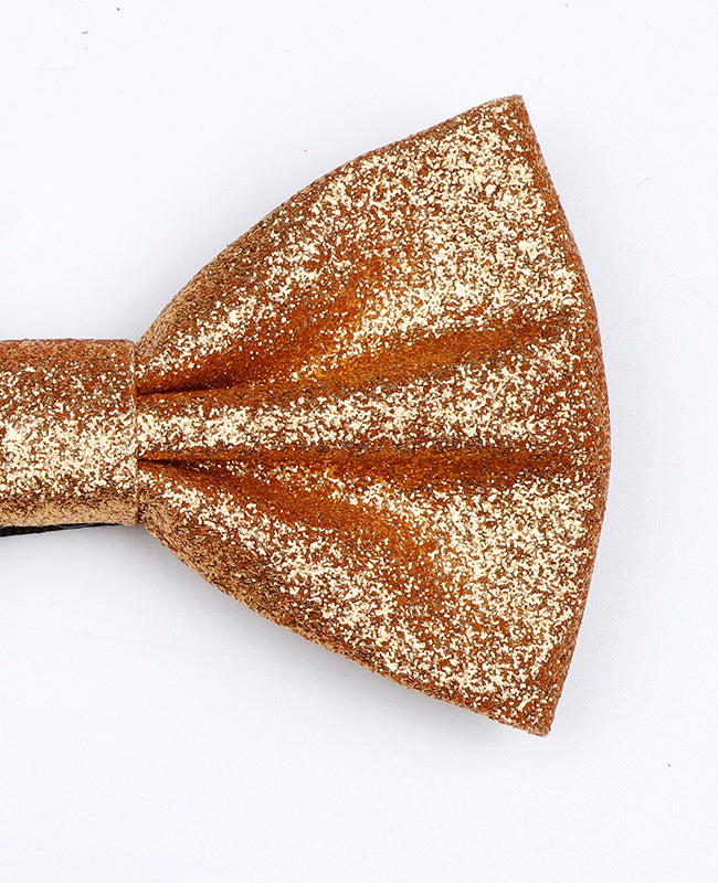 Fliege mit Pailletten Gold n°2 aus Polyester «Olive»