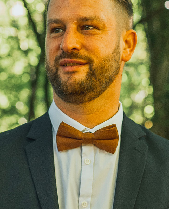 Fliege Braun n°1 Herren aus Leinen «Basile»