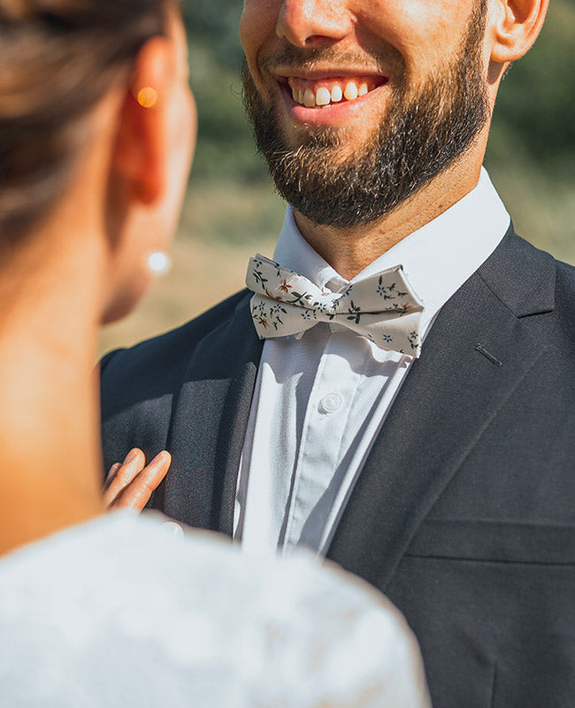 Fliege Liberty Weiß n°8 Herren aus Baumwolle «Charles»