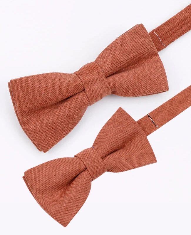 Fliegen Terracotta Nr. 3 Vater & Sohn in Samtoptik «Simon»