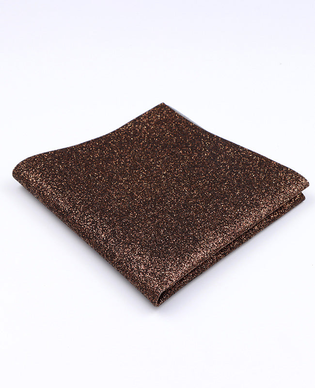 Pochette de Costume à Paillettes Marron en Polyester «Olive»